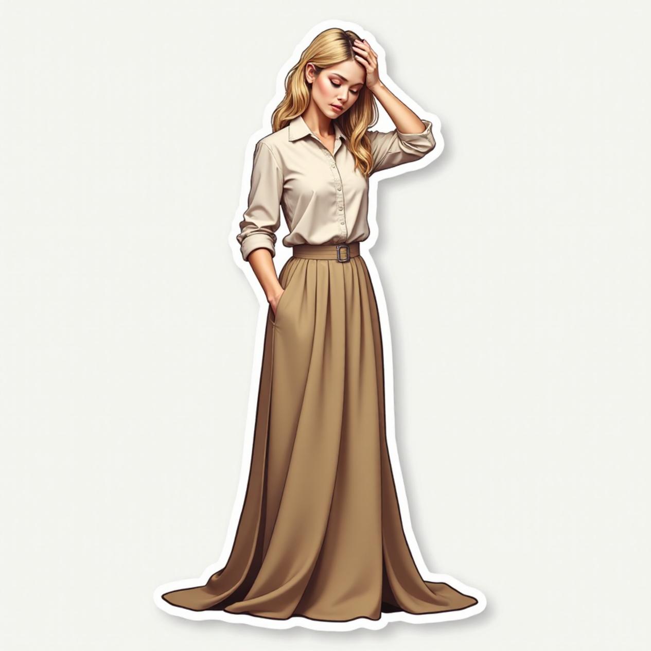 Saia longa com blusa leve